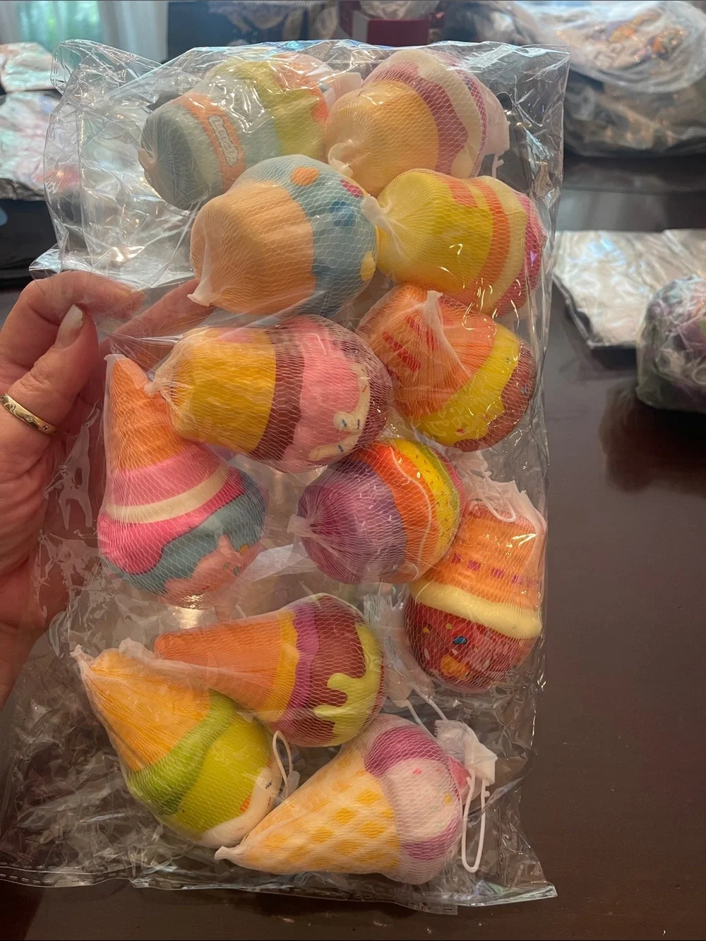 Assorted Pastel Ice Cream Squish Toys - Pack of 12 nwt individually wrapped